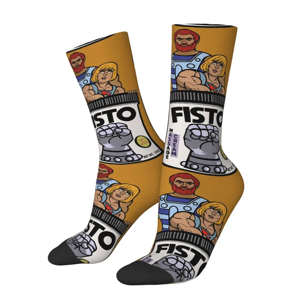 Divertenti Calzini A Compressione Da Uomo Felici Fisto Vintage Masters Of The Universe Fantastic World Street Style Seamless Crew Sock