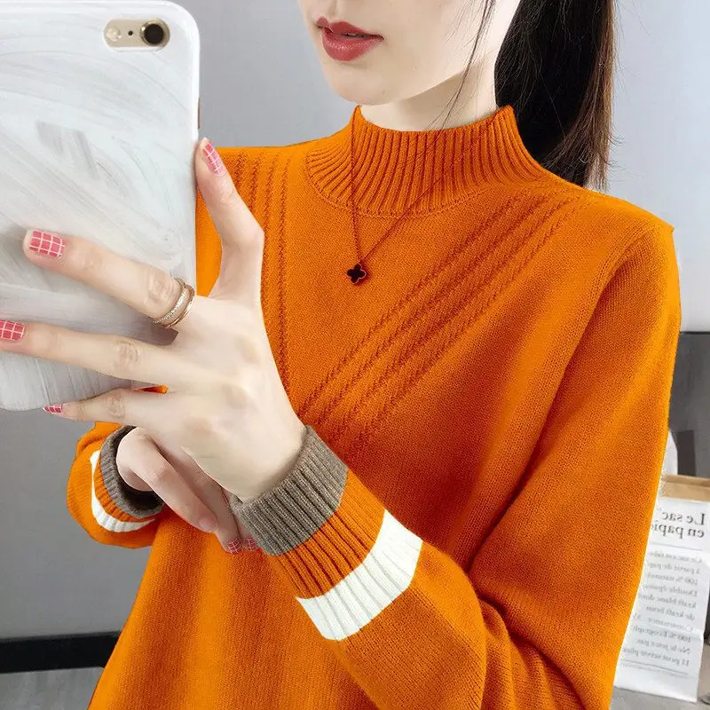 

Half-neck Sweater Women Base Layer Underneath Fall/Winter 2023 New Women's Clothing Loose Knitwear Top Sweater