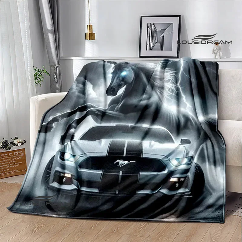 3D M-Mustang car logo Printed blanket Flannel Warm blankets Soft and comfortable blanket bed linings cubre cama Birthday Gift 3