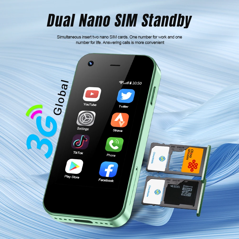 XUESEVEN X6 Mini Android Smart Phone 2.5 Inch Screen 2GB RAM 16GB ROM Dual SIM Slot WIFI Hotspot 3G Small Mobile Phone WhatsAPP 3