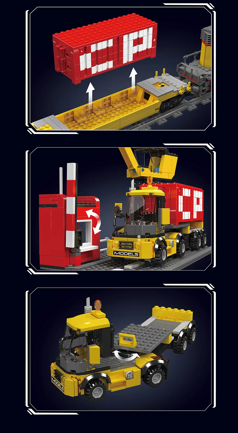 Mould King 12027 Technischer Zug-Bausatz Ferngesteuertes EMD SD40-2 Diesellokomotiv-Modell Montage-Auto Bausteine Kinderspielzeug – Detail 6