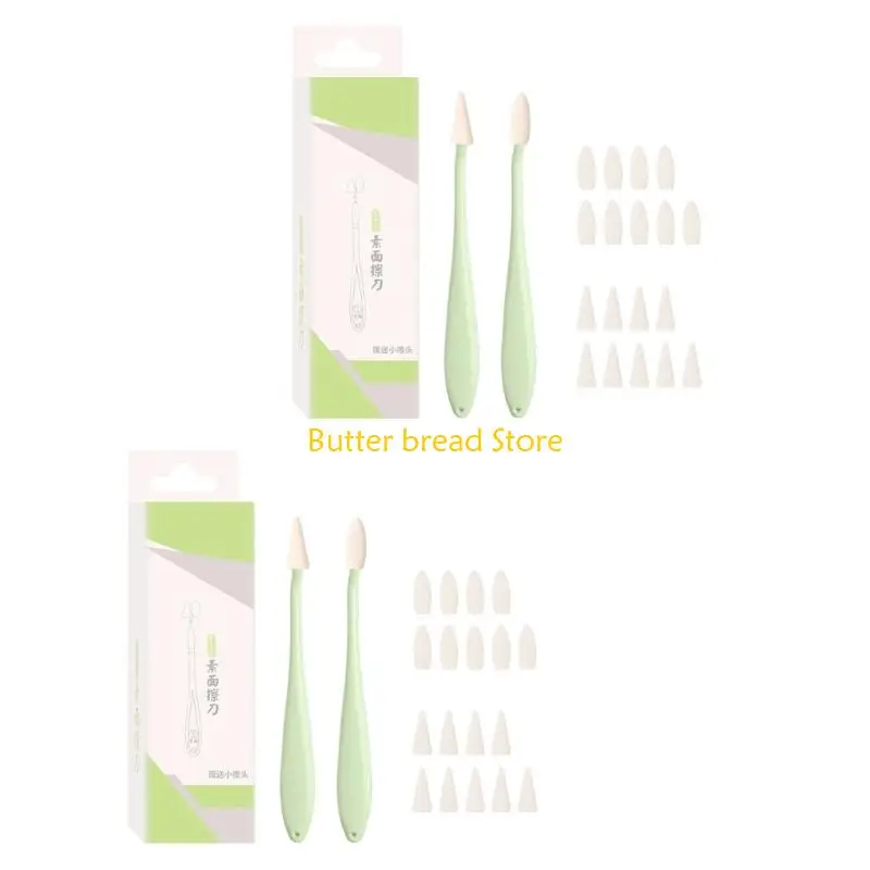 W89C 2Pcs 스케치 하이라이트를위한 스케치 블렌딩 도구 20 개의 교체 스폰지 팁이있는 ABS 블렌딩 그루터기 자세히 설명