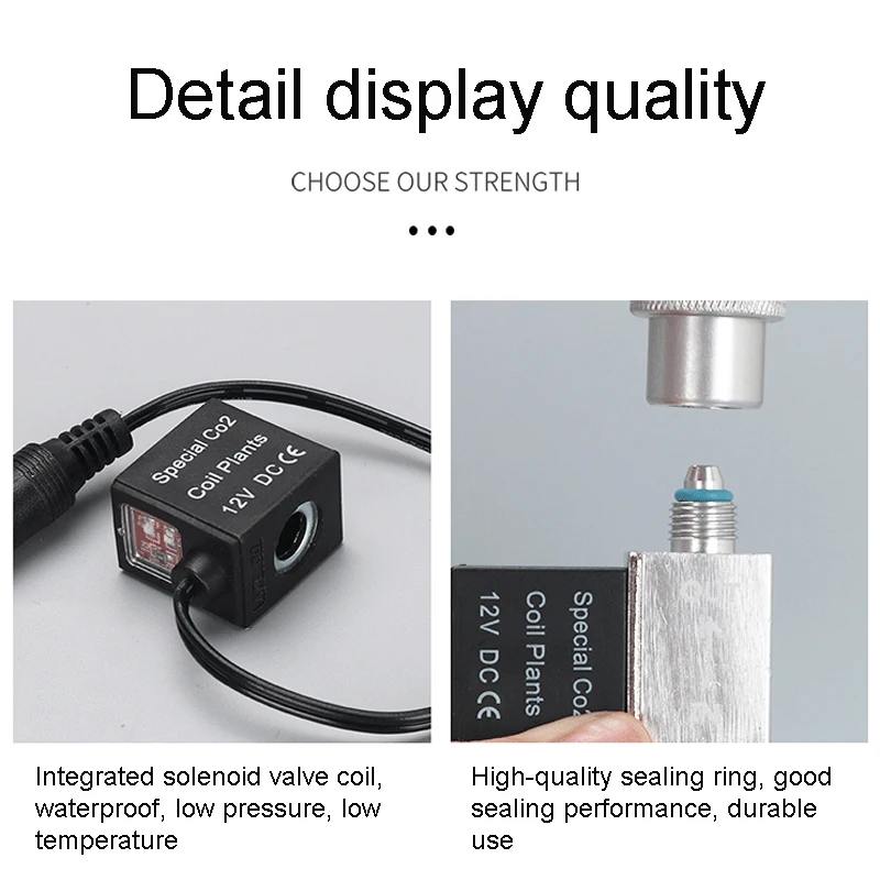 Aquarium Solenoid Valve CO2 System Regulator Aquarium Accessories Electric Low Temperature Magnetic Valve For Fish Tank DC12V 4