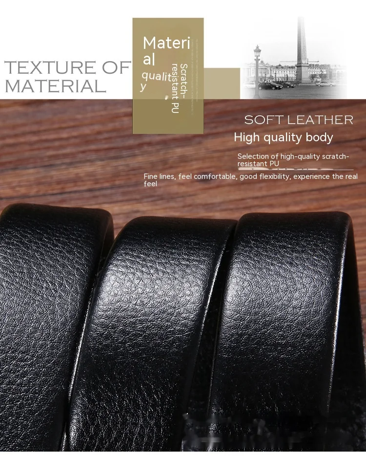 2024 Hot Selling New Men's Fashion and Casual Versatile Belt Acrylic Automatic Buckle Belt Men's Business Belt Middle and Youth Clothing Matching_viptrois.com