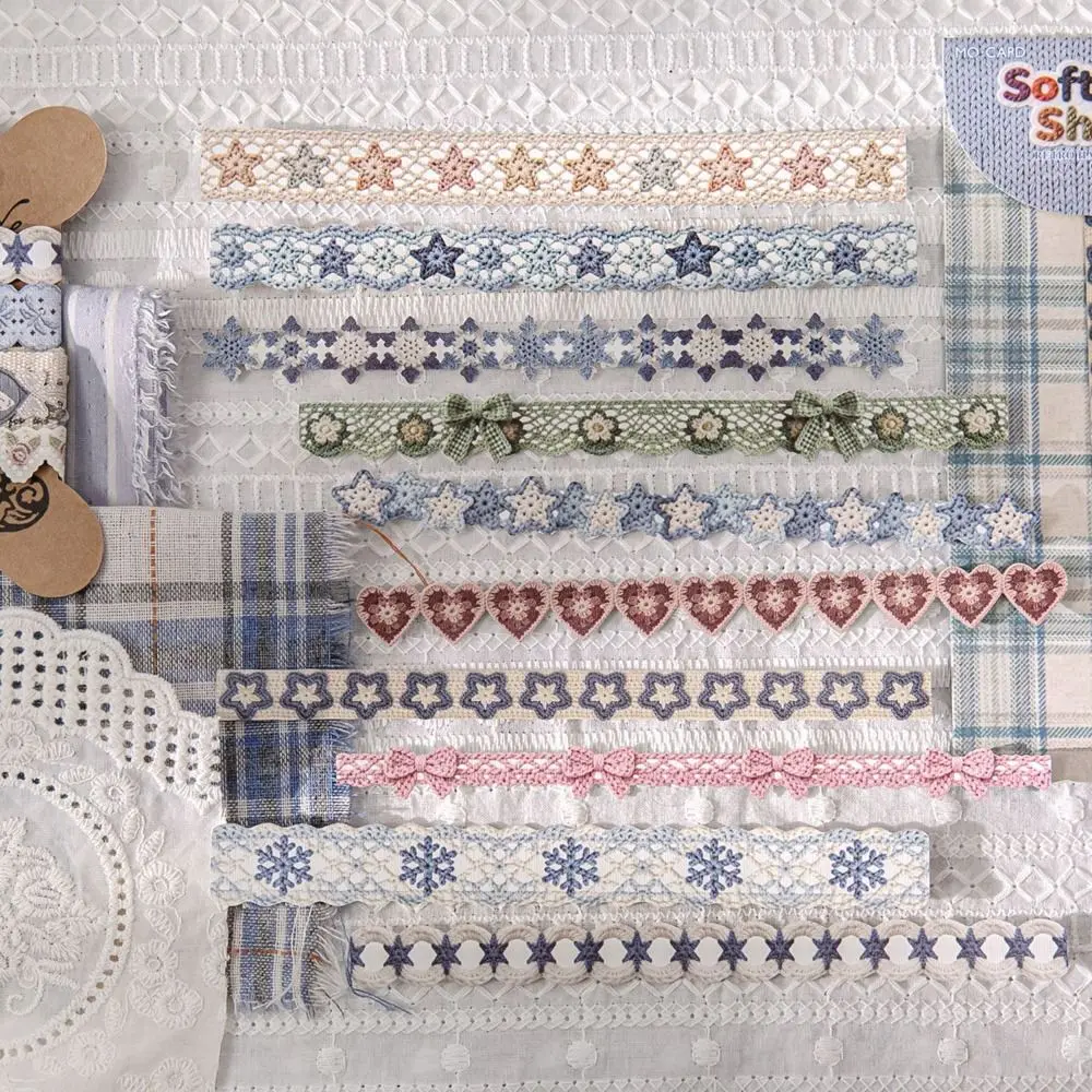 20개/봉투 수제 크로셰 시리즈 스티커 스트립 달콤한 질감의 종이 다이어리 앨범 프레임 스티커 DIY 선물