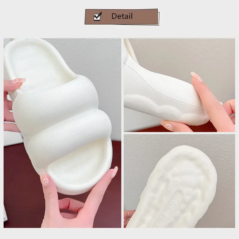 New Summer Bathroom Slippers Platform Sandals Women Soft EVA Beach Shoes Men Slides Indoor Mute Household Flip Flops