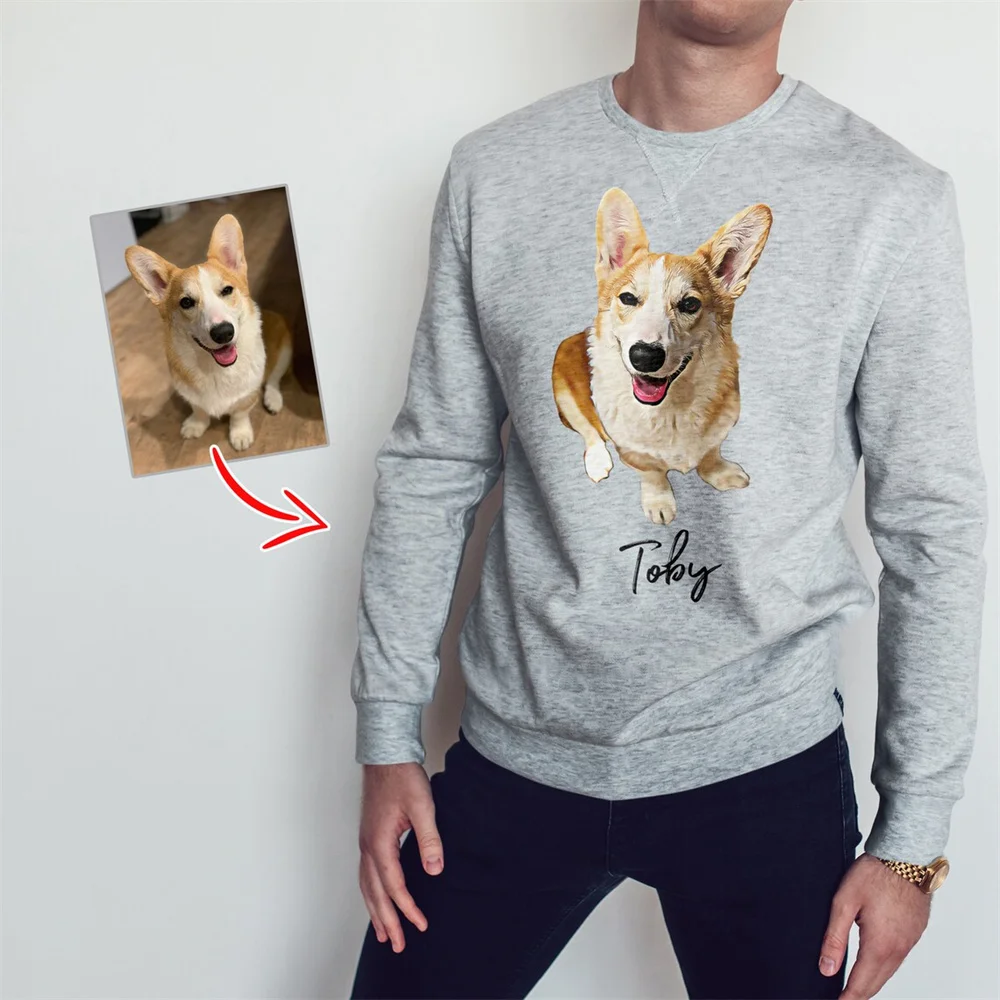 

Custom Dog Dad Sweatshirt, Custom Dog Sweatshirt for Man, Personalized Dog Sweatshirt, Custom Dog Dad Gift, Dog lover gift, Prin