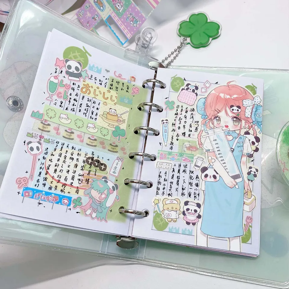 新品ケース交換済　こんにちはアン～Before Green Gabl　全13巻 WAKAWAKA A7 Binder Four-Leaf Clover&Girl Glitter pvc