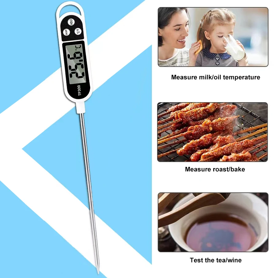 Kitchen Digital Food Thermometer Meat Cake Milk BBQ Cooking Household Thermometer Probe Gauge Electronic Oven Tool