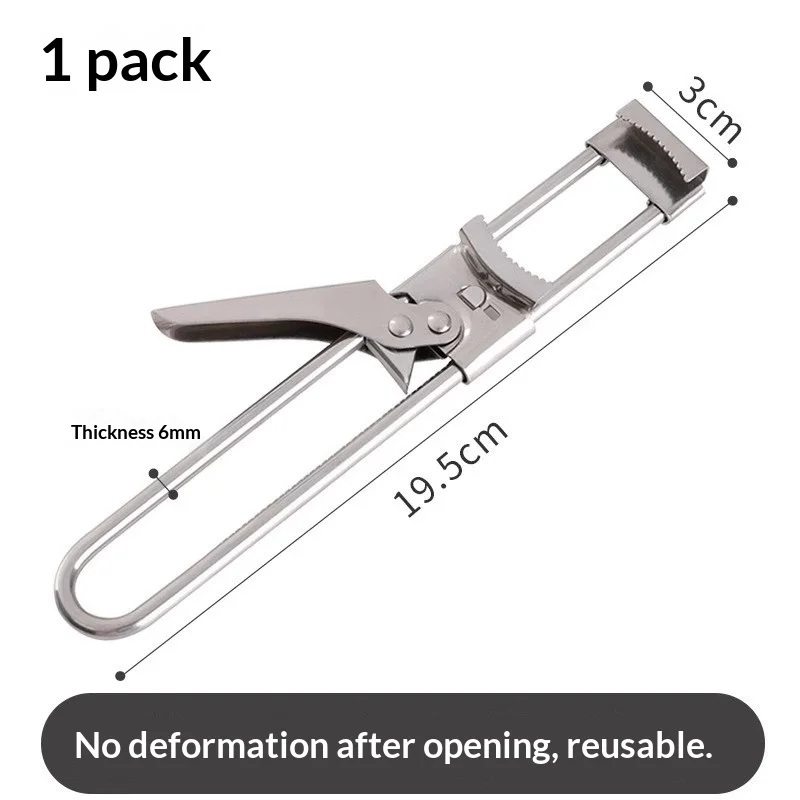 Um utensílio de cozinha robusto e durável, adequado para latas e garrafas, abridor de latas manual ajustável em aço inoxidável, multifuncional.