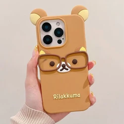 Cute Glasses Bear Silicone Soft Phone Case Cover - iPhone 4 4 S (2)