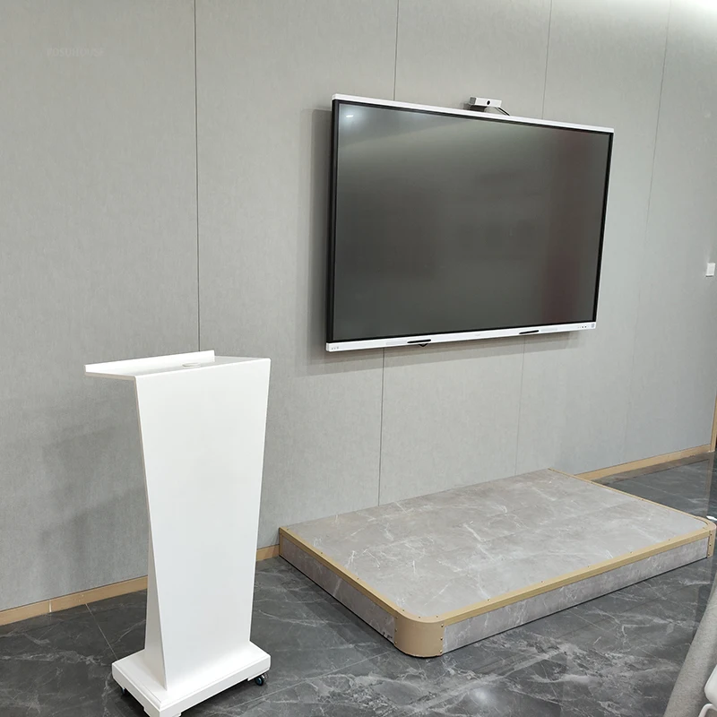 Minimalist Reception Desks Hotel Welcome Reception Counter Modern Light Luxury Office Furniture Host Podium for Conference Room