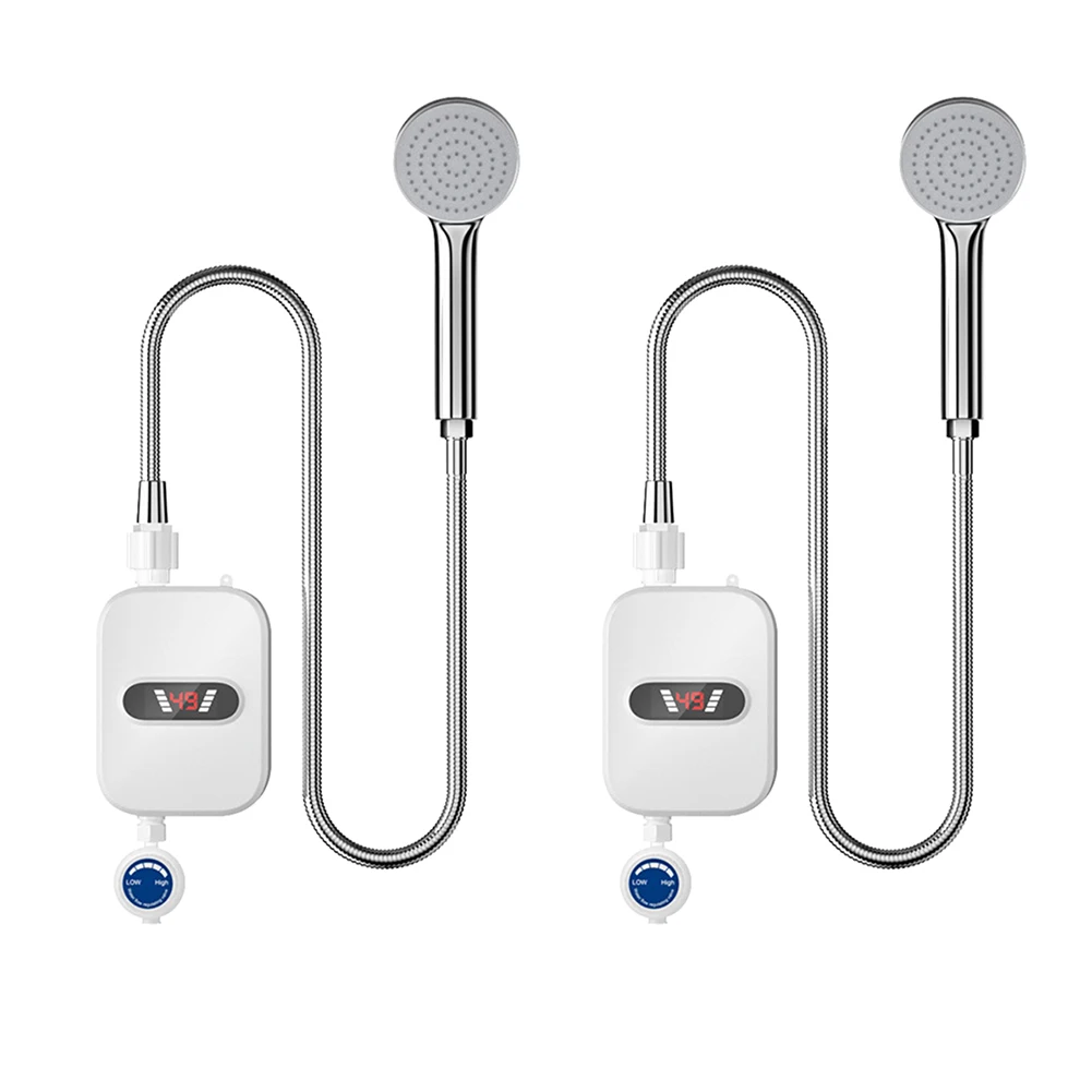 Mini Instant Water Heater Shower Automatic Power-Off 304 Stainless Steel Electric Water Heater Shower Rapid Heating for Bathroom electric water heater