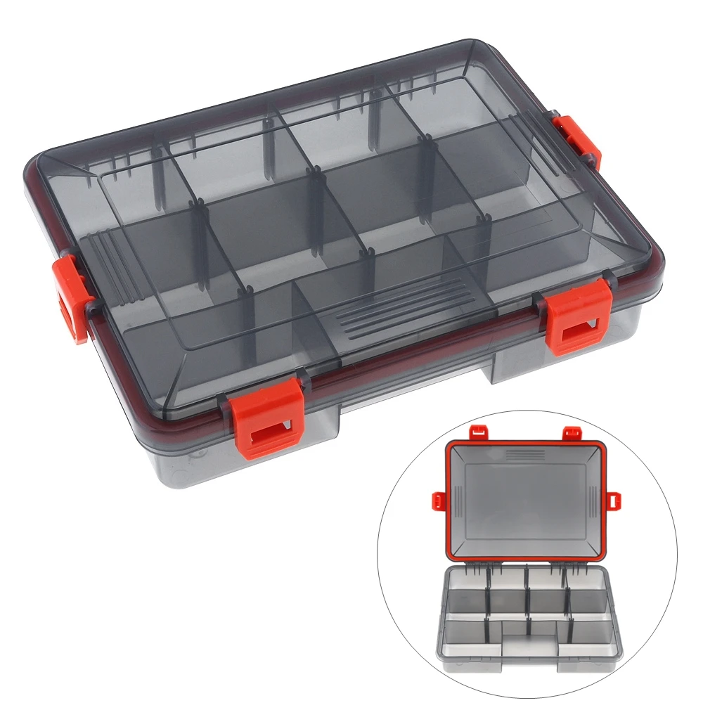 Waterproof Seal Fishing Tackle Box Activity 11 Compartments 4 Lock