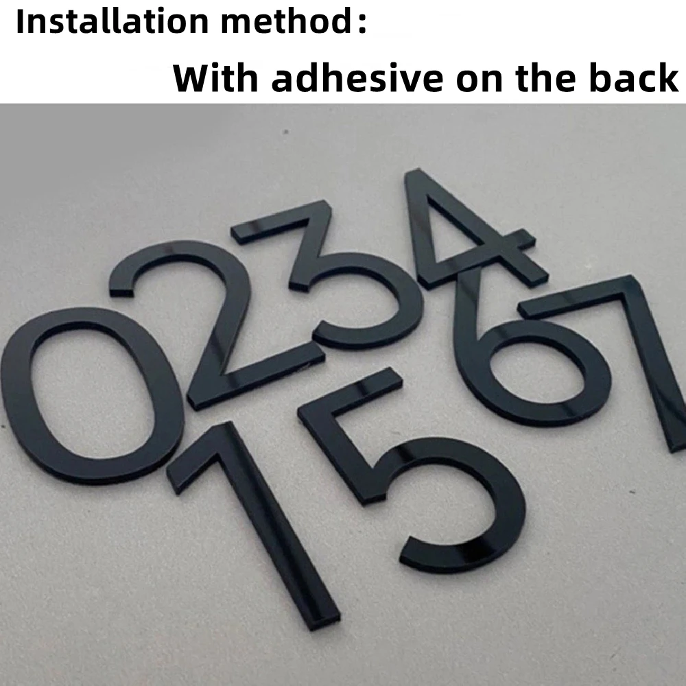 Door Signs 3D Black Acrylic Letter Number Sign For Outdoor Mailbox Hotel Apartment Home Decor