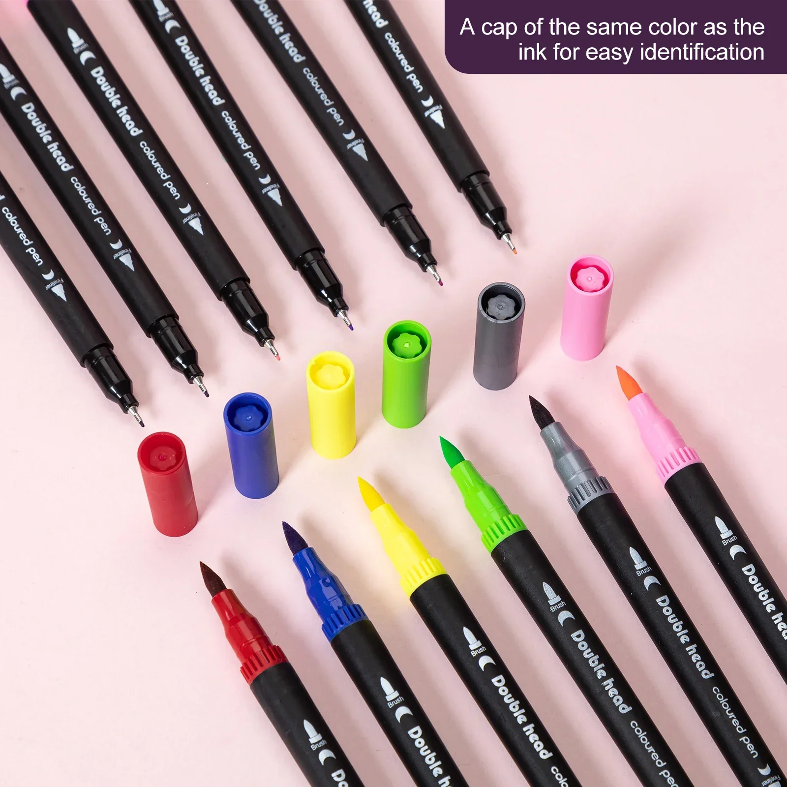 

Calligraphy Brush Kids Adult Brush&fine Artists,coloring Markers for Books Pens Dual Art Coloring 60