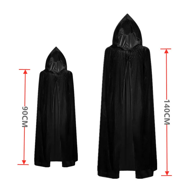 Costume Halloween Uomo Triste Mietitore Deluxe - Set Completo Con Mantello, Falce, Guanti E Maschera - Taglia Unica 140 Cm