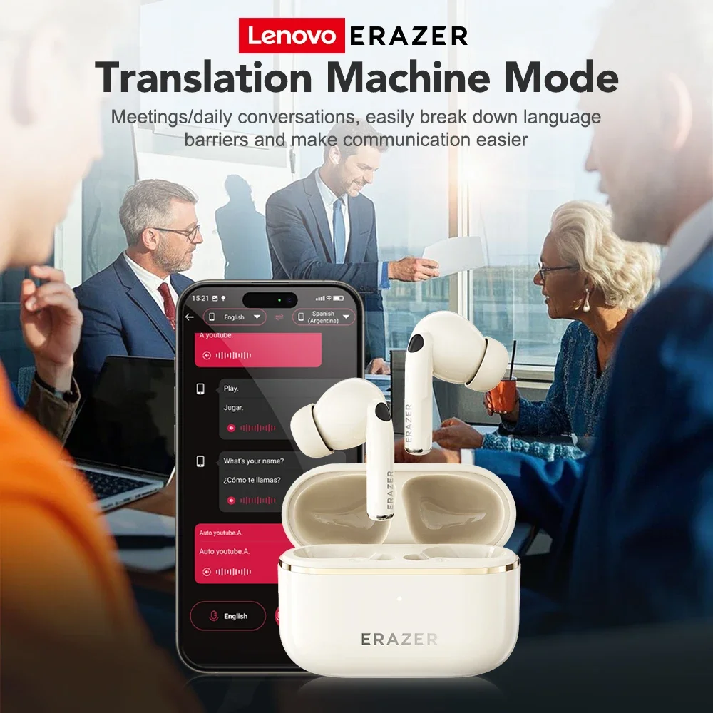 AI Wireless Earbuds Translator Erazer XT89 PRO Bluetooth Earphones AI Translate Game Low Latency In-Ear