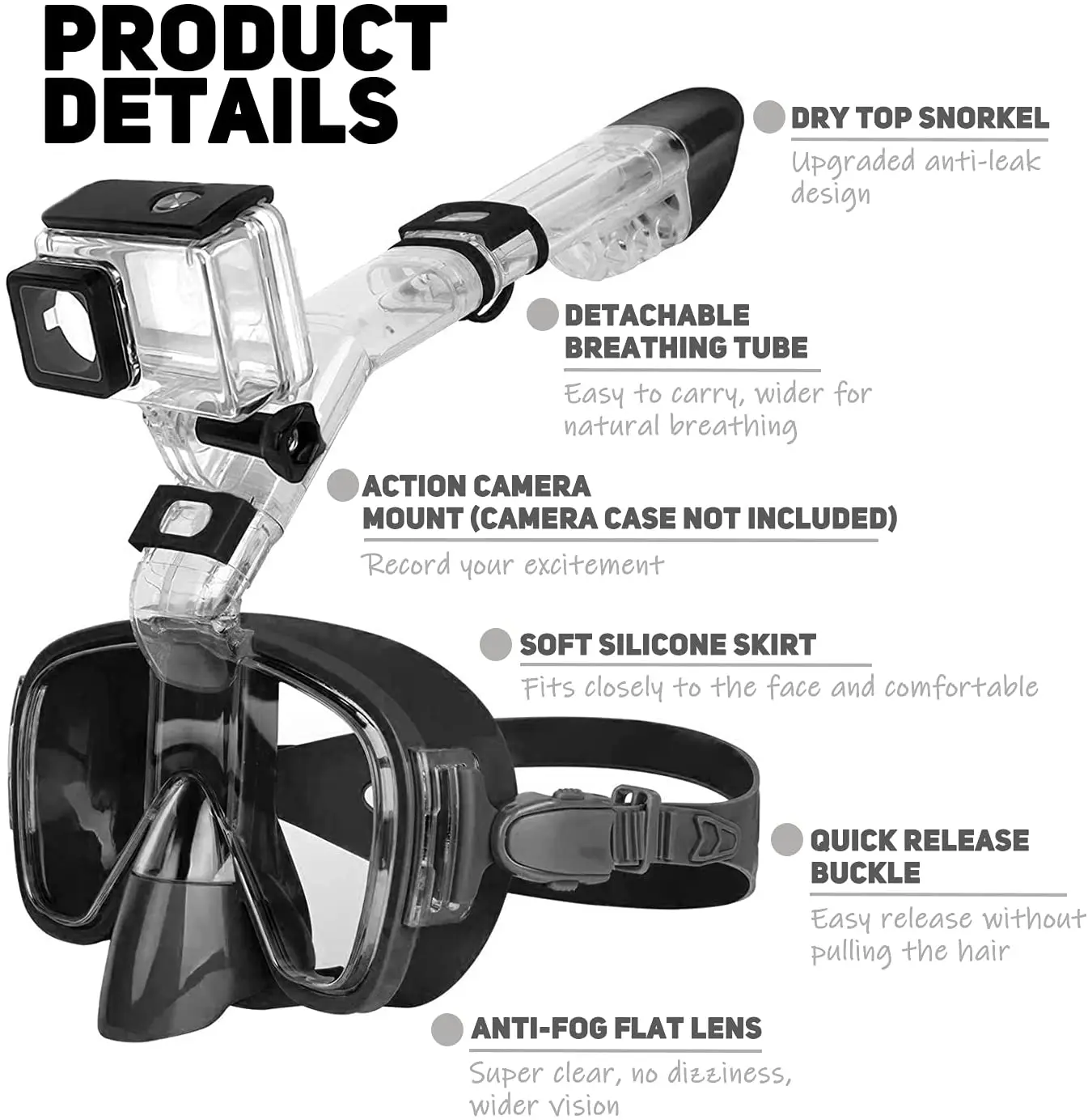 Boys Girls Full Face Diving mask snorkeling Anti-fog Adult Dry Top Snorkeling Swimming Training Mask