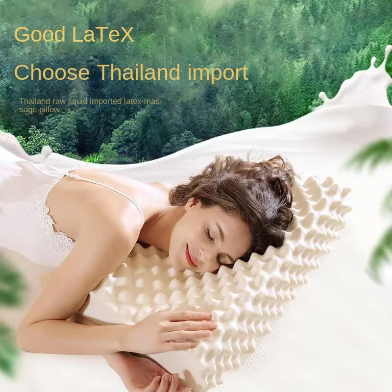 TAIHI Orthopedic Latex Pillow Thailand Massage Memory Cervical Neck Pain Pillows for Sleeping Remedial Effectively Prevent Mites 2