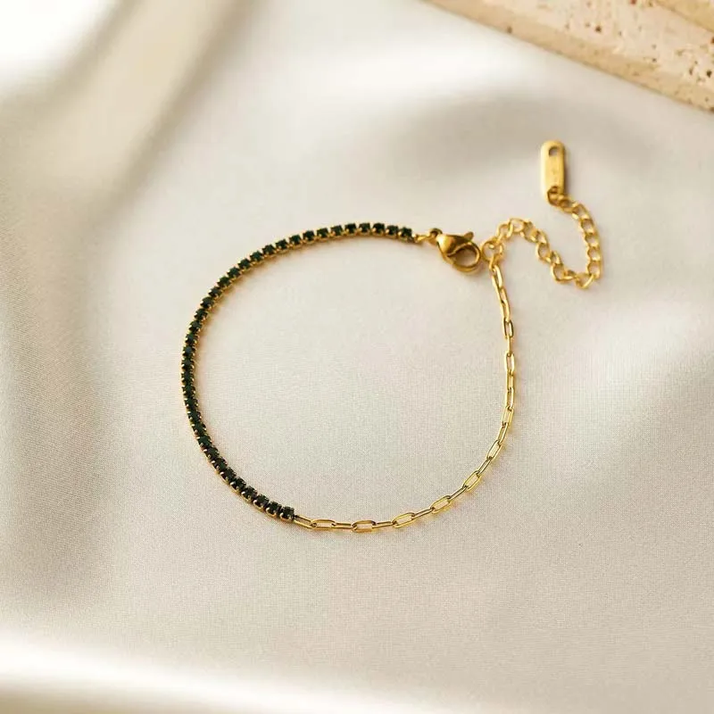 الفاخرة الملونة مكعب زركونيا أساور التنس للنساء ال...