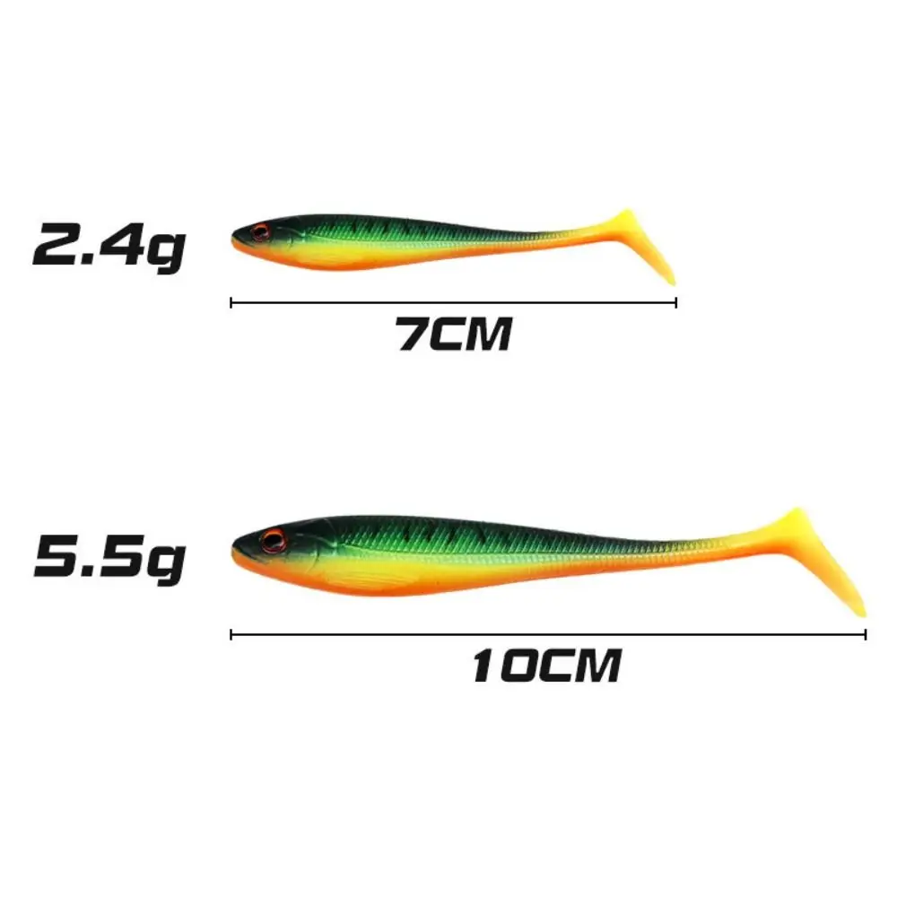 7PCS Professional PVC Fishing Soft Lures Multicolor 7cm10cm Fishing Jig Lure Floating Minnow Baits Winter Fishing