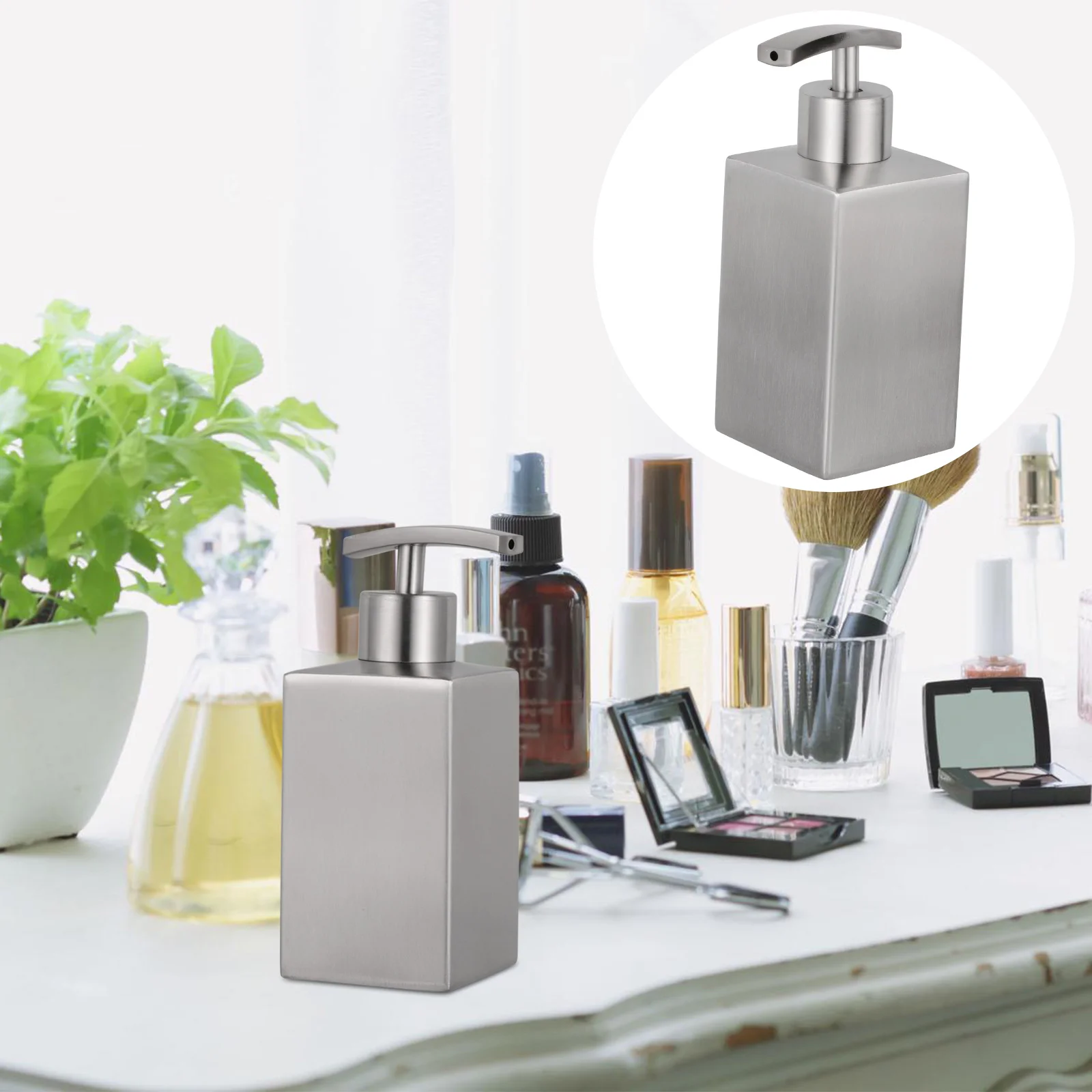 

Squeeze Lotion Bottle Liquid Soap Dispenser Hand Shampoo 304 Stainless Steel Countertop Shampoos