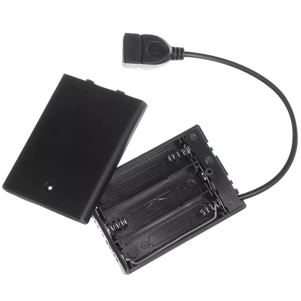 2022New 휴대용 USB 포트 미니 배터리 케이스 홀더, 내마모성 ABS 교체 LED 조명 빌딩 블록 액세서리