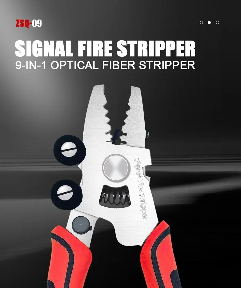 FTTH 9 in1 Stainless Steel Stripping Pliers Multifunctional Fiber Optic Strippin