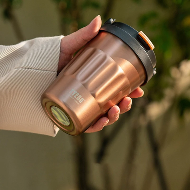 Stainless Steel Insulated Coffee Cup with Hidden Handle for Office