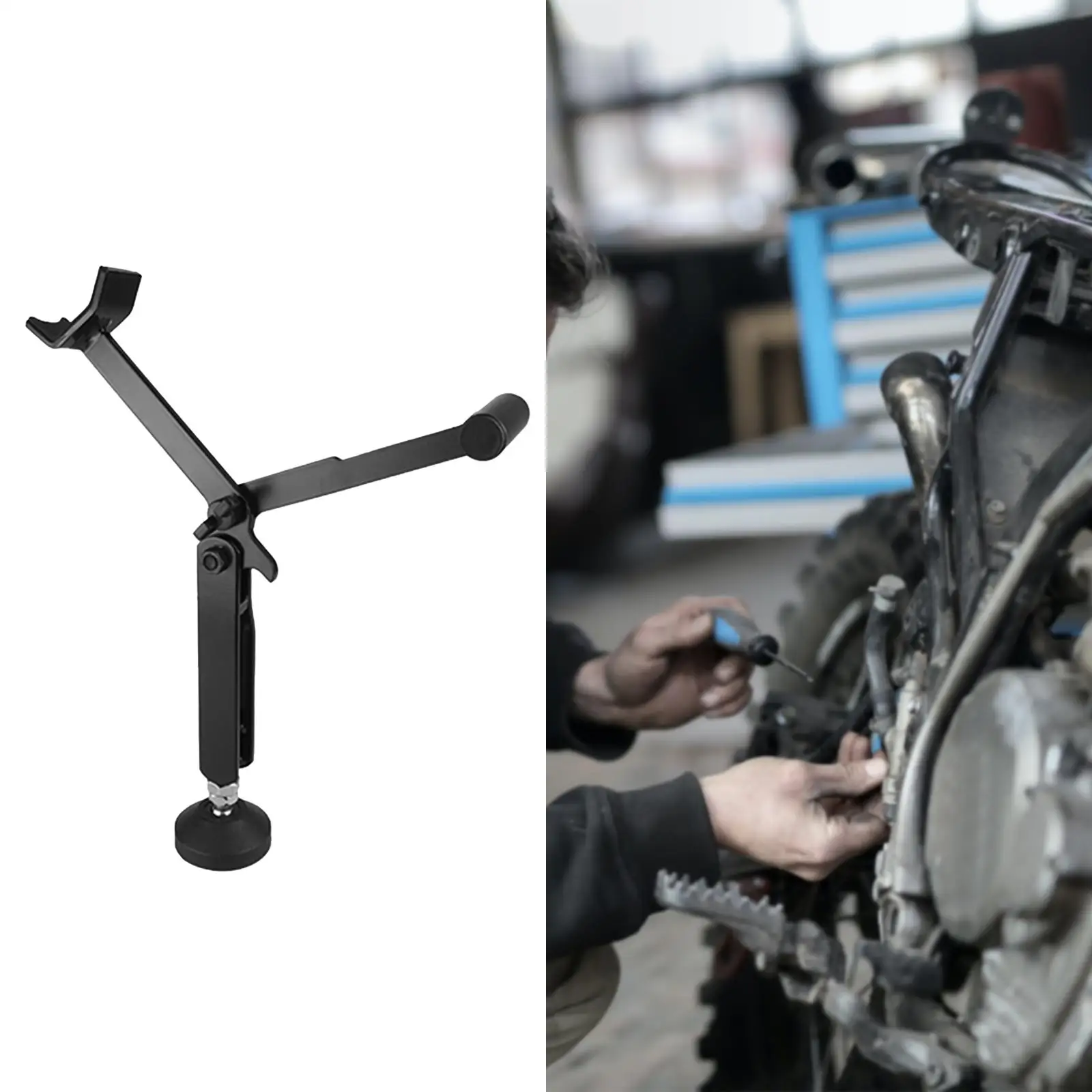Motorcycle Stand Height Adjustable Side Stand Folding Support Frame Parts