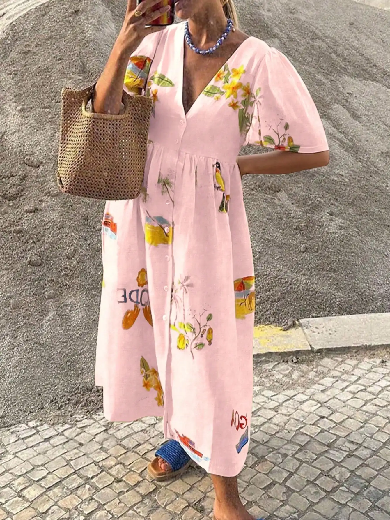 أزياء الربيع والصيف الجديدة طباعة عشوائية الخامس ا...