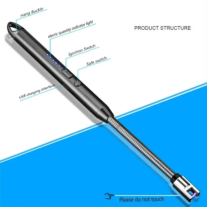 Electric Arc Igniter Rechargeable Usb Lighter No Oil No Open Flame Pulse Igniter 360&deg; Electric Arc Lighters Stove BBQ Lighter Kitchen Lighters Gifts