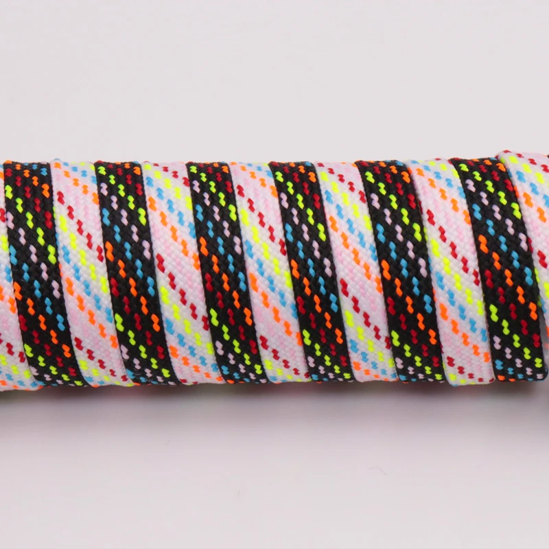 

Coolstring Kids Shoe Accessory 7MM Black/White Multicolor Dot Matrix Tape Six Colours Mixed Canvas Single Casual Shoe Flat Rope