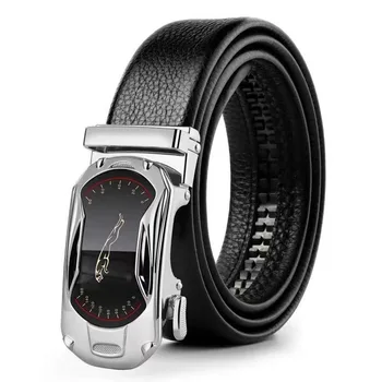 Men Plus Large Long Size 130 140 150 160 170 cm Leather Belt Metal Alloy Automatic Buckle Brand Luxury Design Waist Belts Straps 1