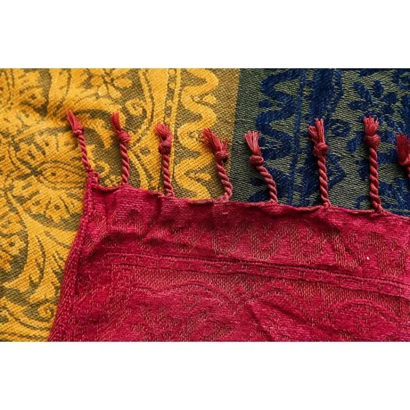 Inyahome Boho Throw Blanket Colorful Chenille Woven Bohemian Sofa Recliner Loveseat Furniture Cover Aztec Hippie Throws Blankets 5