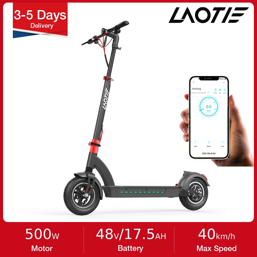LAOTIE H6 Pro 10 Inch Wireless APP Control Electric Scooter 500W 40km/h