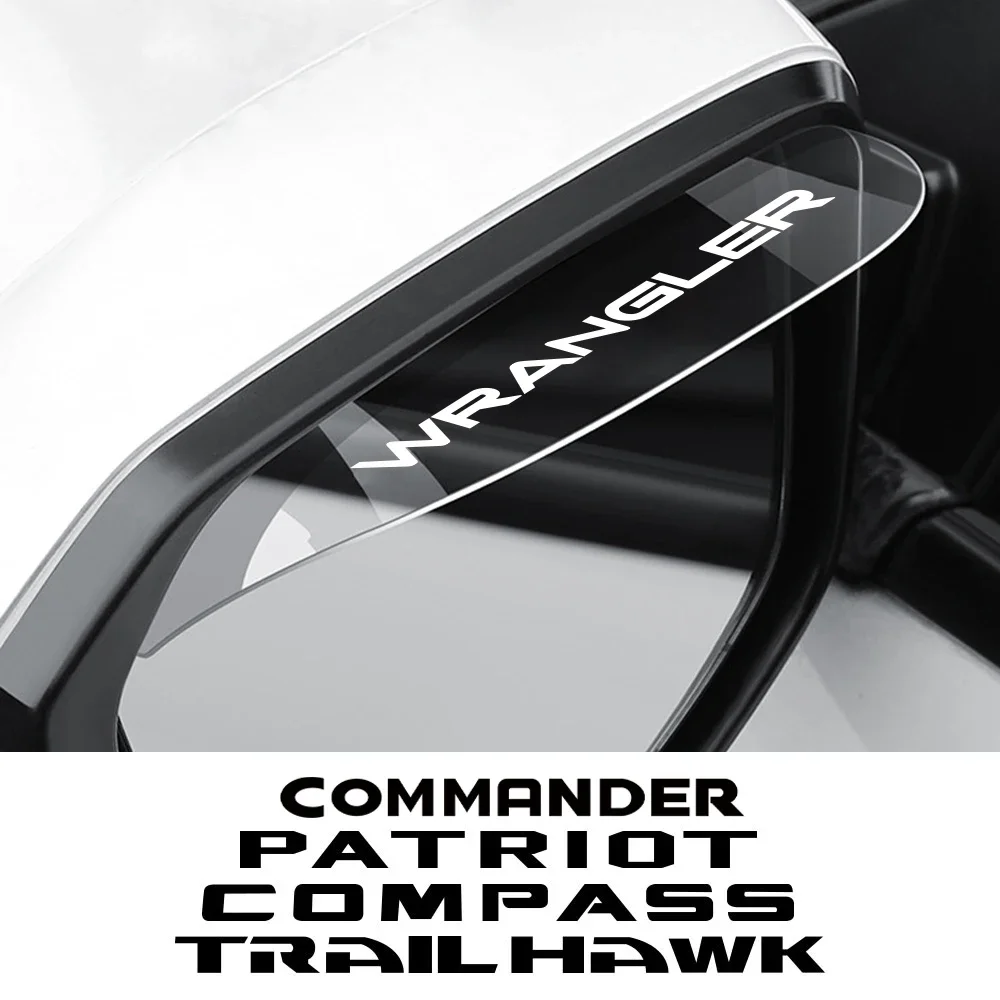 Car Side Mirror Rain Eyebrow Accessories For Jeep RENEGADE COMPASS WRANGLER TRAILHAWK PATRIOT LIBERTY RUBICON COMMANDER 2pcs