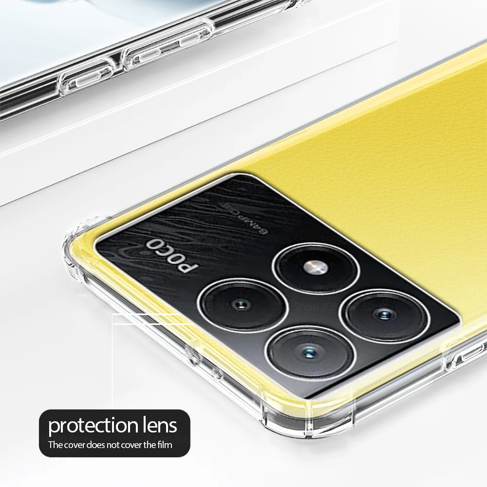 Phone Case Phone Protector Cover Camera Protector Case Camera Lens Protector Case Clear Camera Protection Phone Case For Xiaomi Poco X6 Pro 5G Soft TPU Silicon Shockproof Back Shell Poko Little X6 Pro X 6 x6Pro