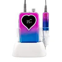 Hot Sale OEM Professional Heart Shape HD Display 35000rpm Electric Rechargeable Cordless Nail Drill Machine Portable Manicure 1