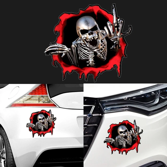 Creative 3d Skeleton Skull Car Stickers Scary Skull In The Bullet Hole Funny  Colorful Stickers Auto Decals 15*14cm Car Sticker - Car Stickers -  AliExpress