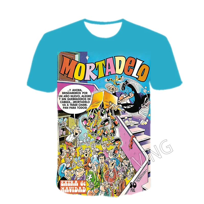 Stylish 3D Print Mortadelo y Filemón Graphic Casual T-Shirts - Unisex Harajuku Hip Hop Tops