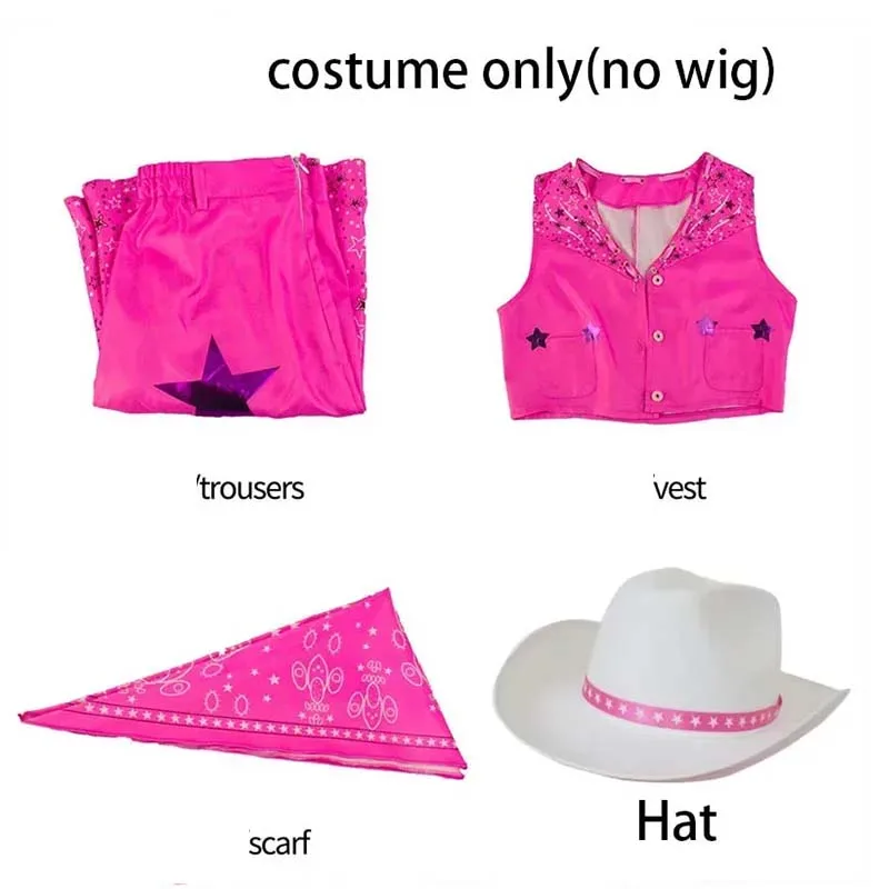 Homchee Trends COS Women Princess Cosplay Costume Pink outfits Suit Disguise Bar Bi Pink Suit Scarf Hat for Comic Con Halloween