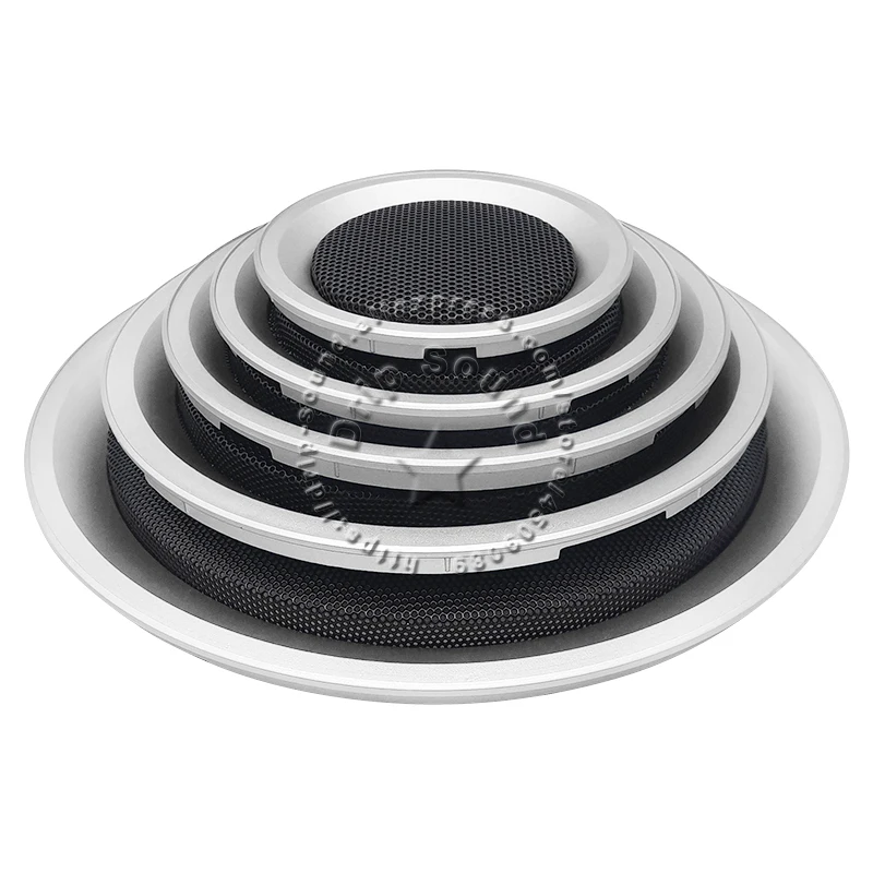 4 Grilles De Haut-parleur Voiture 66mm - Couverture De Calandre Décorative En Acier - Argent - 7