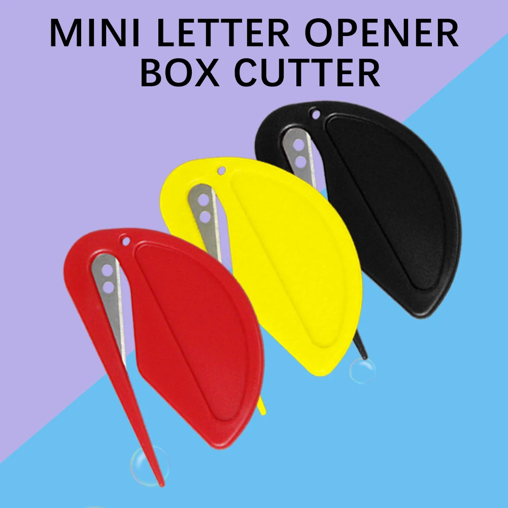 Letter Envelope Cutter Letter Opener Plastic Envelops Slitter With Safety Concealed Razor-Blade/Guiding Tip Mail For Home