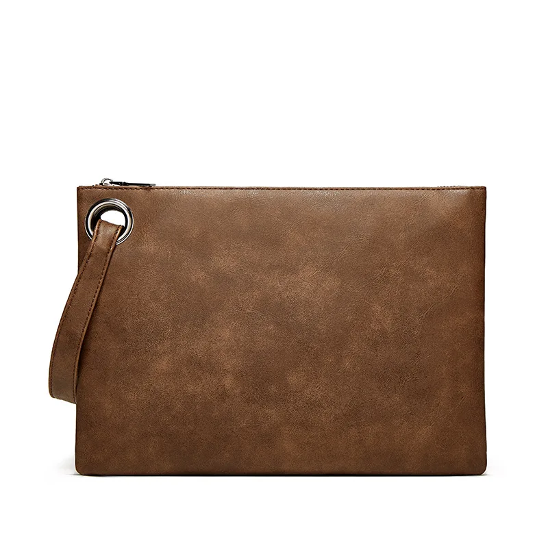 

Vintage Men's Clutch Large Wallet Soft PU Leather Male Wristlet Pack Bag Elegant Leisure Stylish Hand Bags Classic Man Pouch
