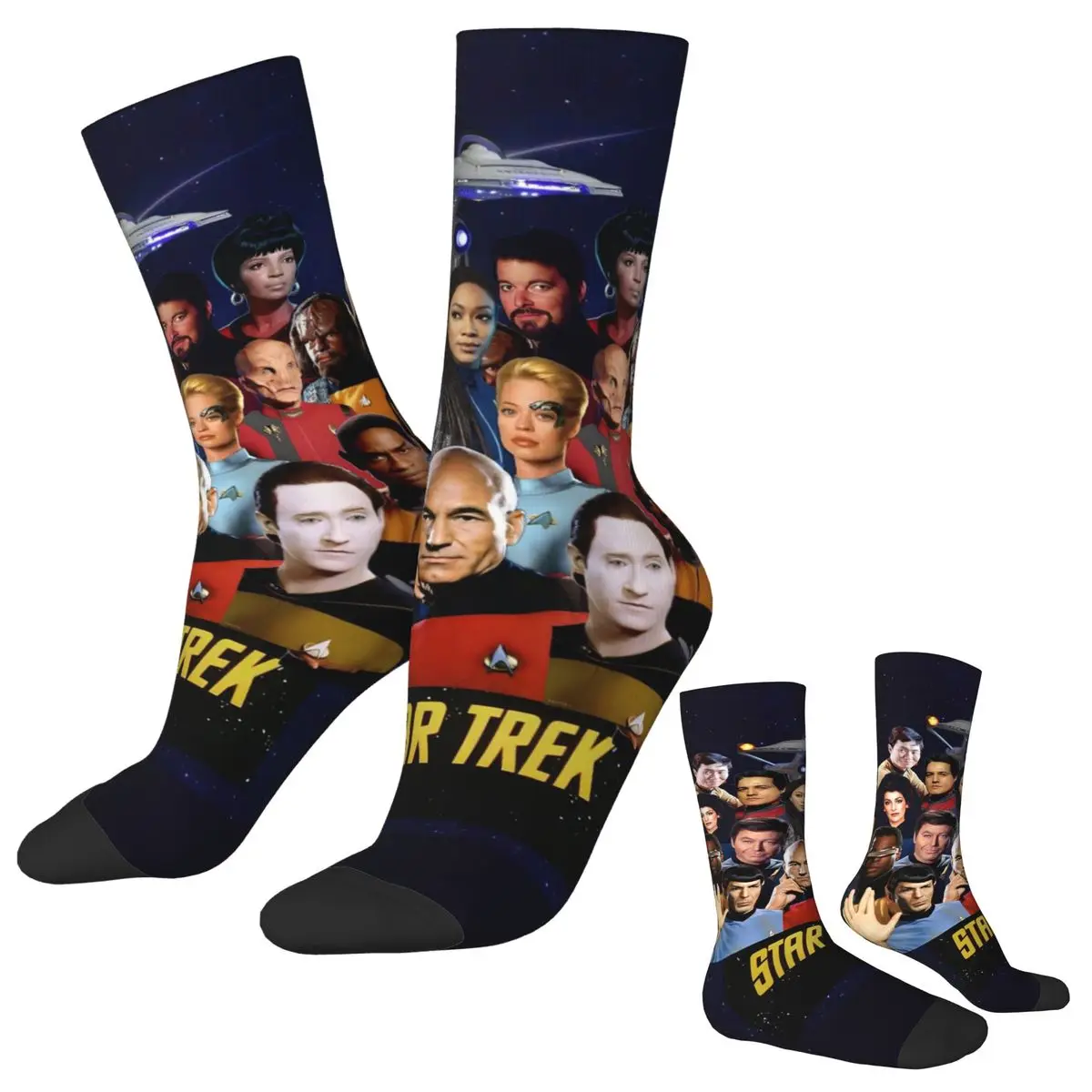 Stellar Starfleet Inspired Trendy Socks – Warm, Soft, Non-Skid Cycling Stockings