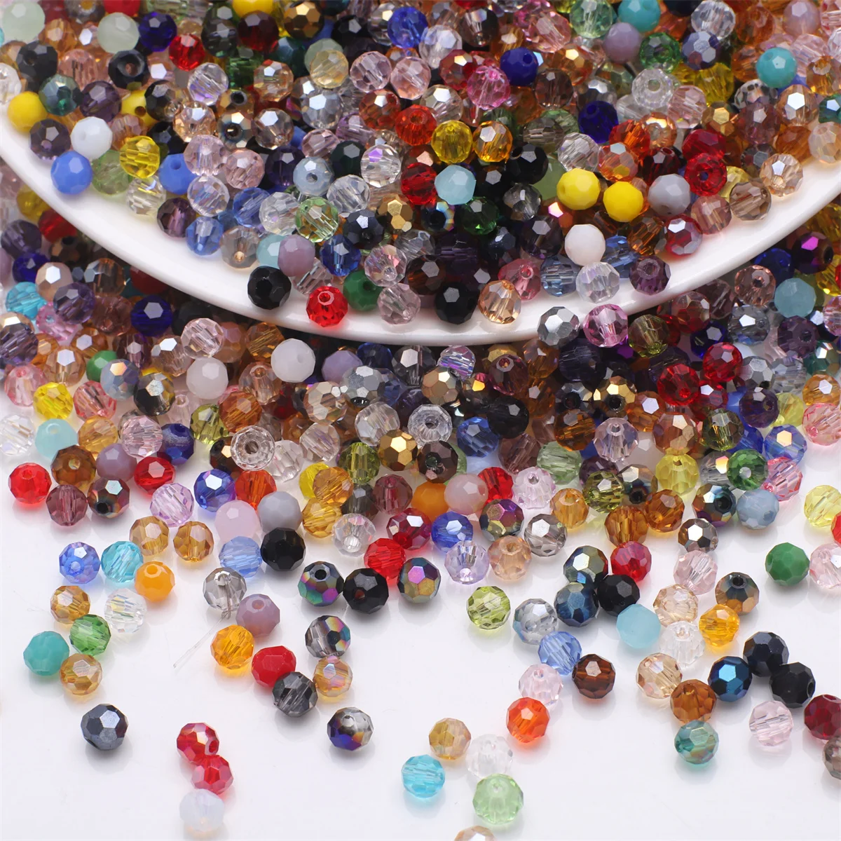 200Pcs 4mm Glass Beads Round Crystal Beads Colorful Spacer Bead For  Bracelet Jewelry Making DIY