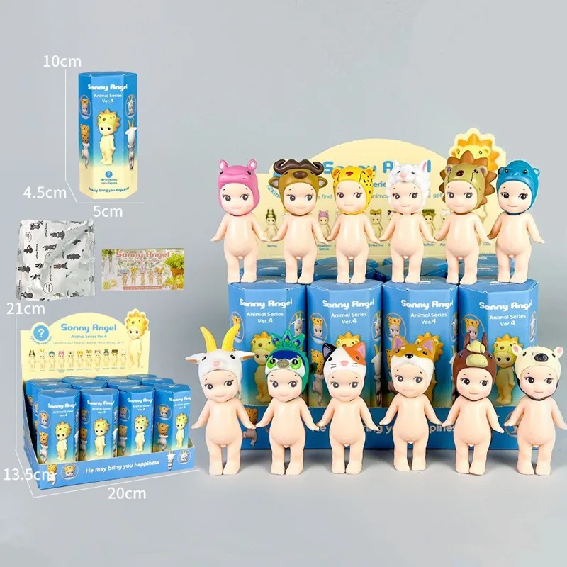 엔젤돌 미니 피규어 동물 시리즈 Ver.1 블라인드 박스 애니메이션 피규어 귀여운 인형 장식품 팬 애니메이션 크리스마스 생일 선물 장난감
