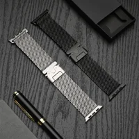 Bracelet en titane pour Apple Watch Ultra 2 3 49mm 44 45 46mm 40 41 série 10 9 8, boucle milanaise naturelle, boucle de Parachute sécurisée IWatch 4